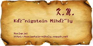 Königstein Mihály névjegykártya
