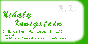 mihaly konigstein business card